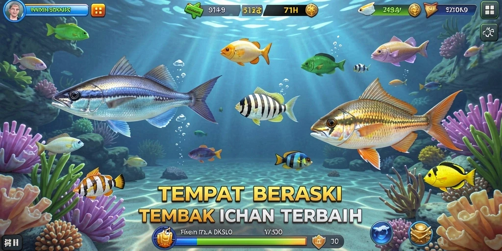 Screenshot utama menampilkan aksi memukau dalam bermain Tembak Ikan.