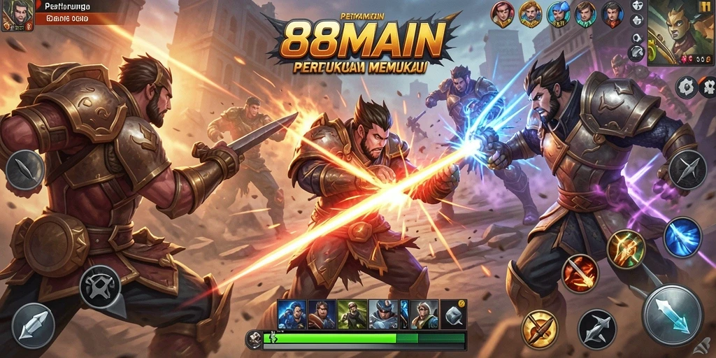 Tangkapan layar <strong>88MAIN</strong> menunjukkan aksi bertarung yang menegangkan dan memukau.