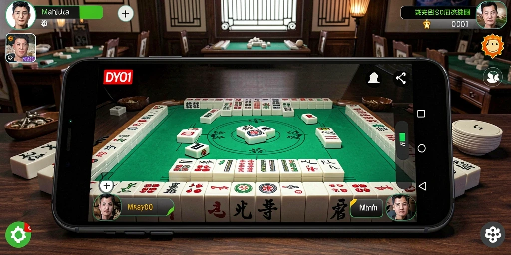 Screenshot DY01 menampilkan momen seru saat mencocokkan ubin Mahjong.