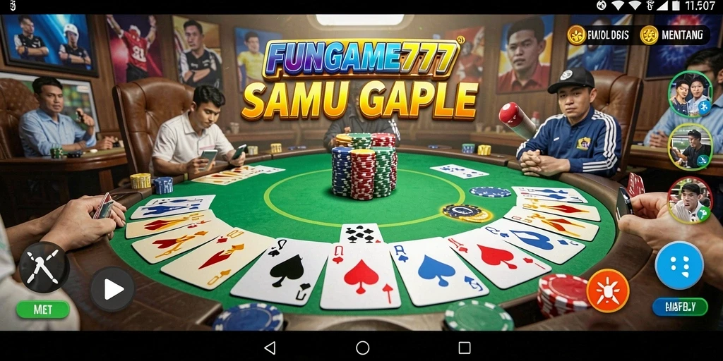 Gameplay FUNGame777 dalam permainan Gaple yang seru.
