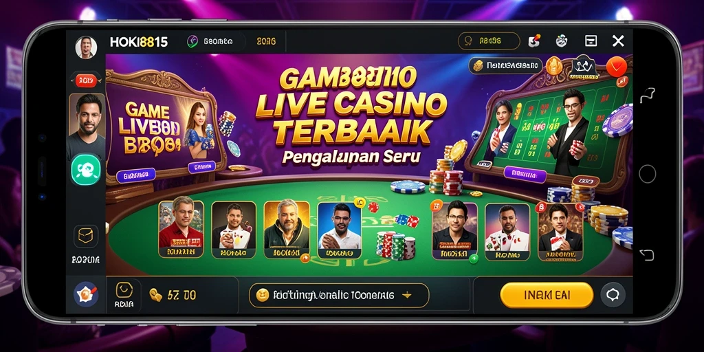 Tampilan gameplay Live Casino yang menarik dan interaktif di HOKI8815.