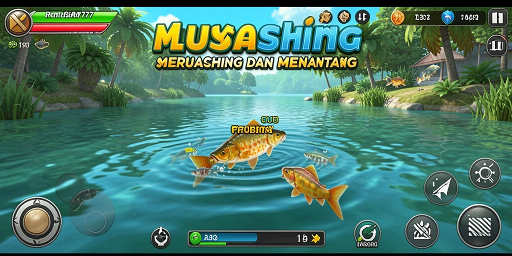 Screenshot menampilkan player menangkap ikan besar di LUSA777.