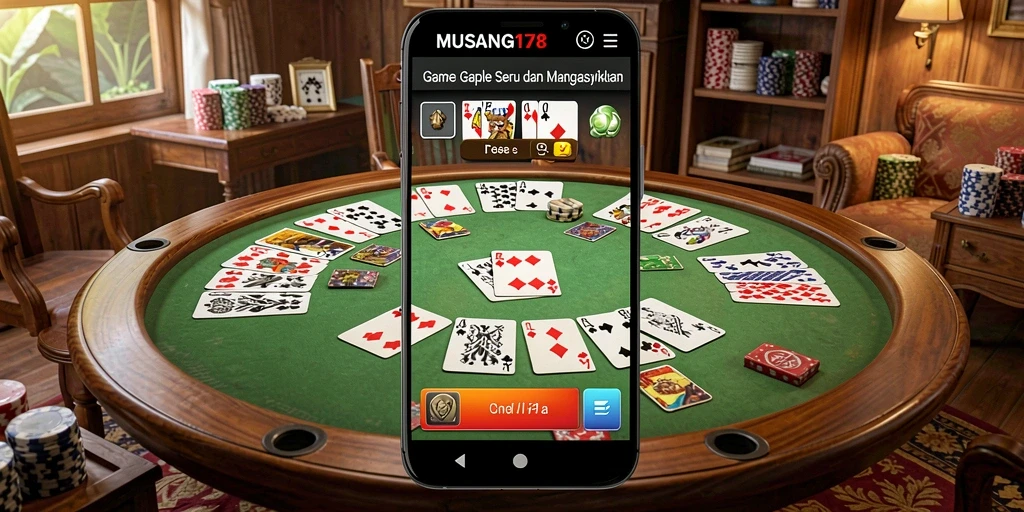 Tampilan menarik dari gameplay Gaple di MUSANG178.