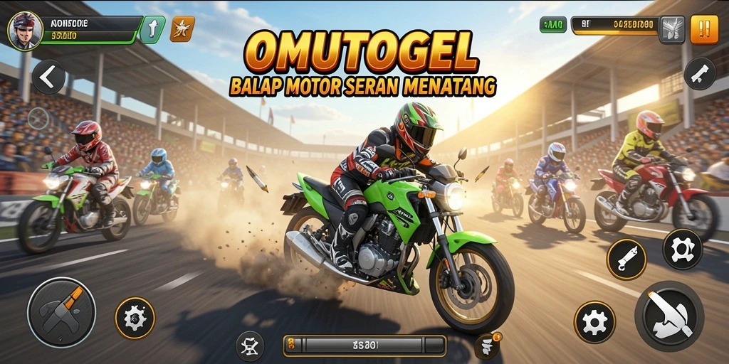 Tampilan apik dari gameplay balap motor yang seru.