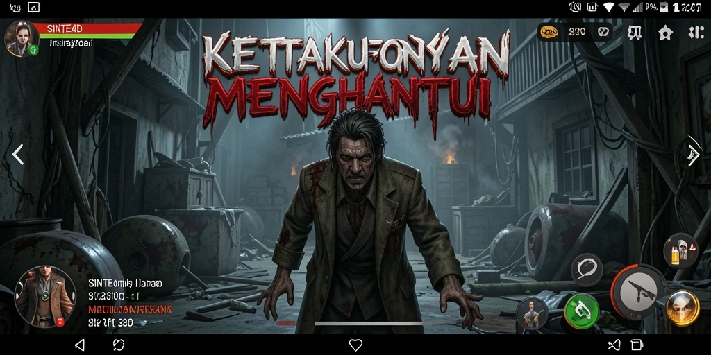 Screenshot gameplay horor SINTE4D yang mendebarkan.