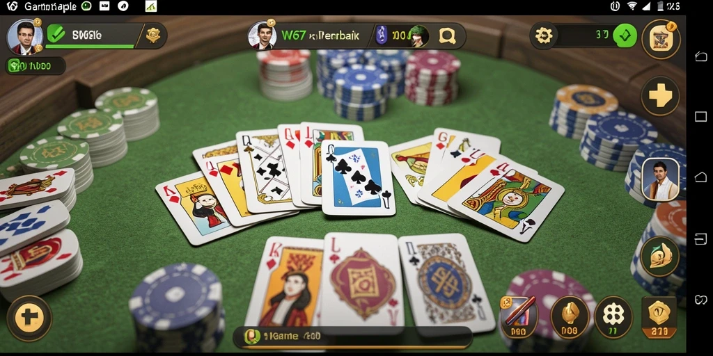 Screenshot utama W67 memperlihatkan serunya bermain Gaple secara online.