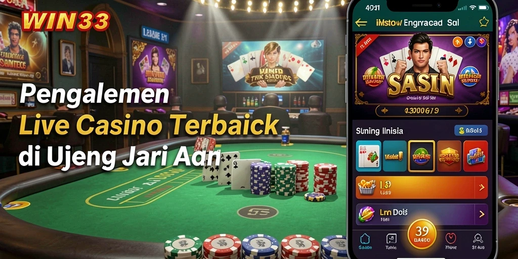 Tampilan gameplay Live Casino yang seru dan interaktif di WIN33.